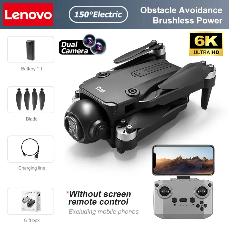Lenovo D18 Drone 8K Aerial HD Dual-Camera Intelligent Obstacle Avoidance Brushless Power 5G WIFI Screen Remote Control GPS Drone