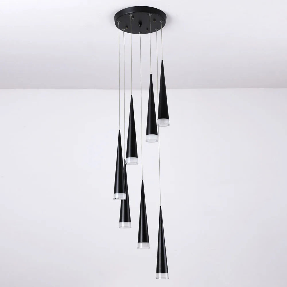 LED Stair Pendant Lights Modren Villa Indoor Lighting Hanglamp Shop Window Pendant Lamps 3/5/7/10/12/15 Heads Lamparas Luminaria