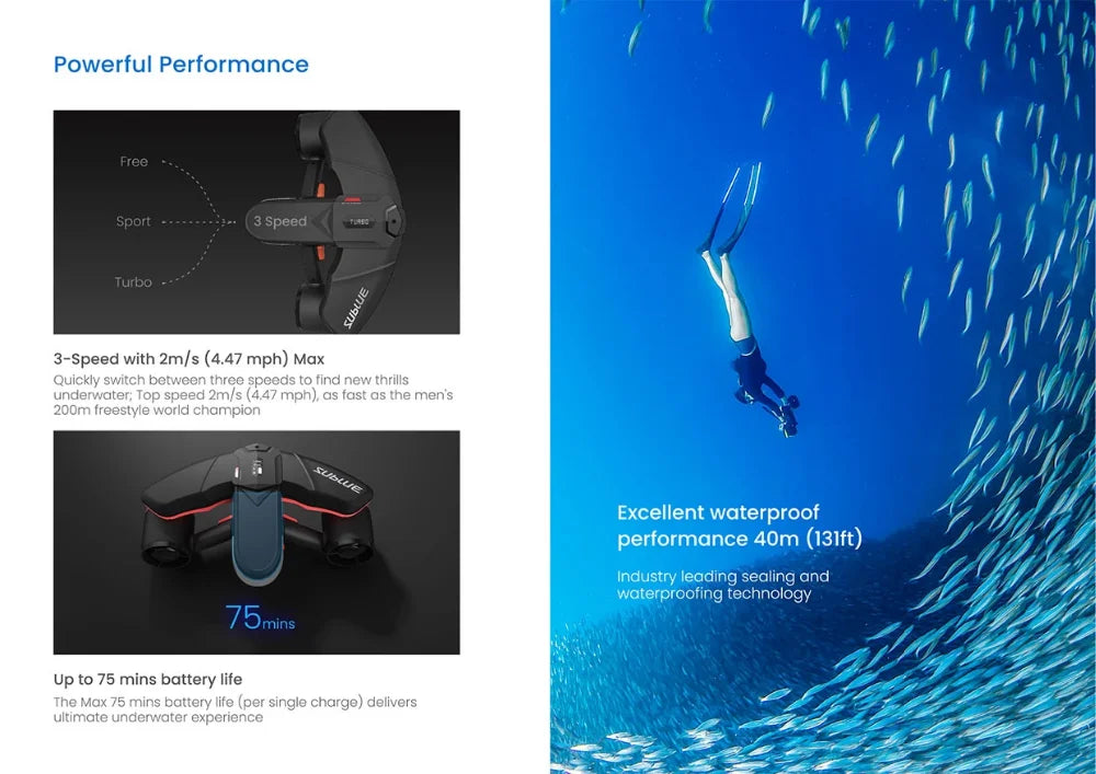G Camolech Sublue Navbow Smart Electric Underwater Scooter for Diving Snorkeling in the Water Hand-held Diving Equipment