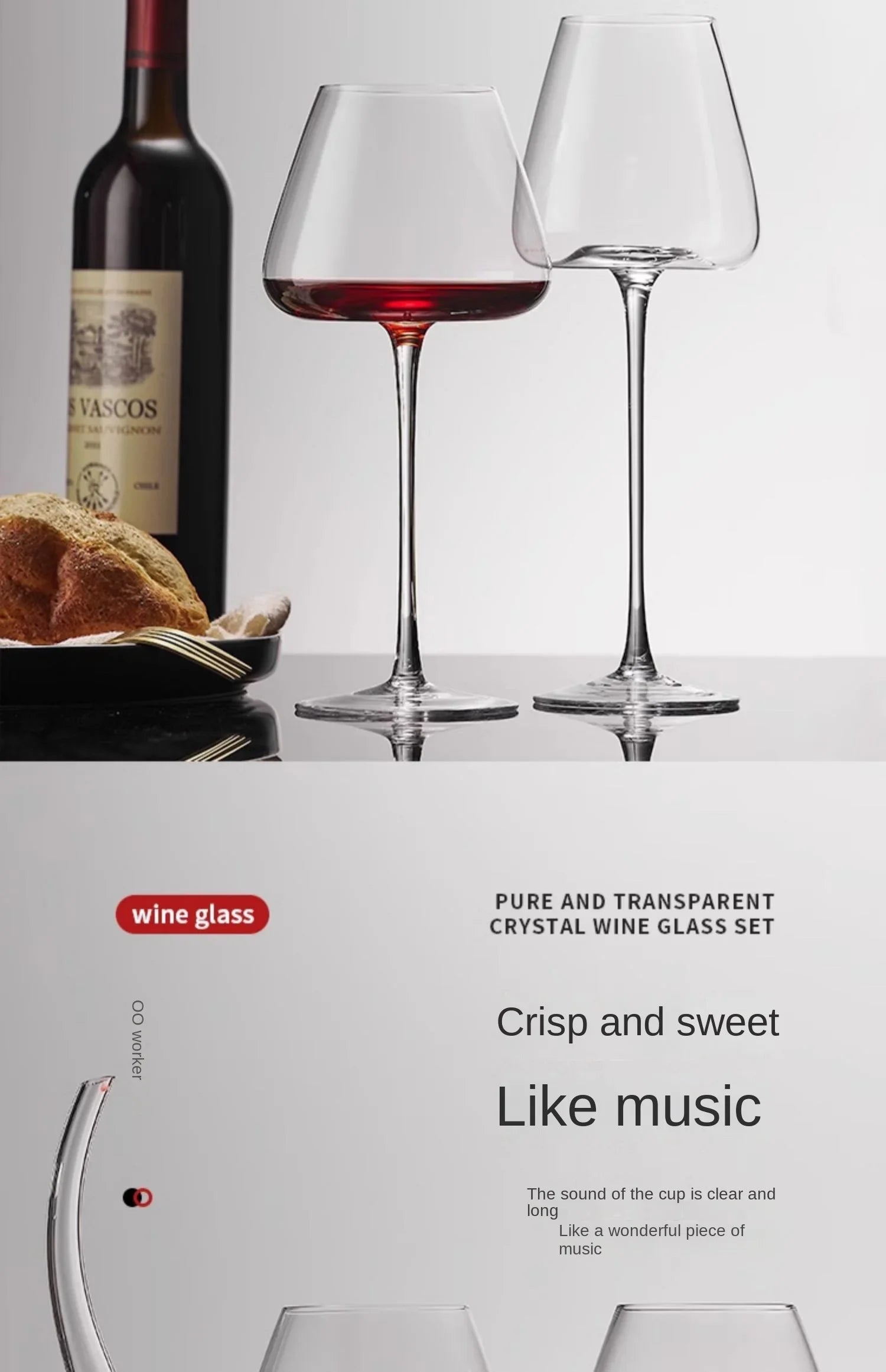 720ml Large European Wine Glasses Burgundy Clear Red Wine Glasses High Value Crystal Glass Grape Champagne Glasses High Capacity