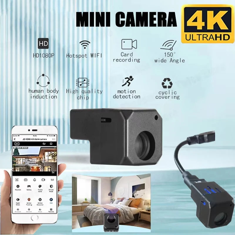 Security Camera 4K Smart Home Monitor with 150° Wide Angle & Infrared Night Vision, WiFi Surveillance Cam with Motion Detection