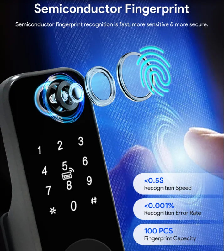 Waterproof TTLock App Outdoor Gate Fingerprint Lock Smart Door Lock Smart Bluetooth Digital APP Keypad Code Keyless Door Lock