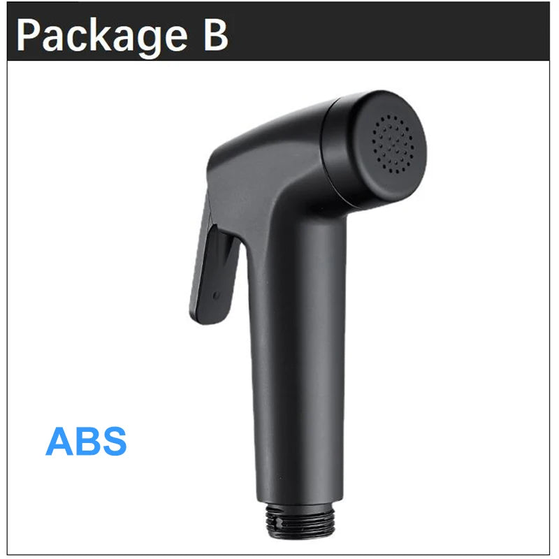 Black Bathroom Toilet wash Bidet Faucet Spray Gun Sprayer shower head Anal self cleaning Handheld water tap valve hose holder t