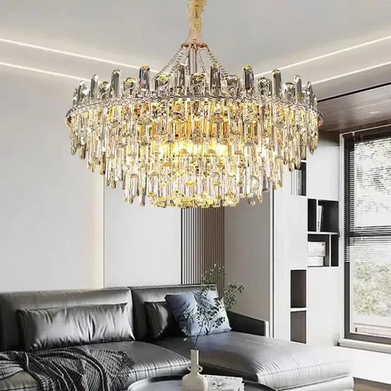 Modern Luxury Led Lights Clear Crystal Chandeliers for Living Room Villa Bedroom Dining Room Art Home Decoration Pendant Lamps