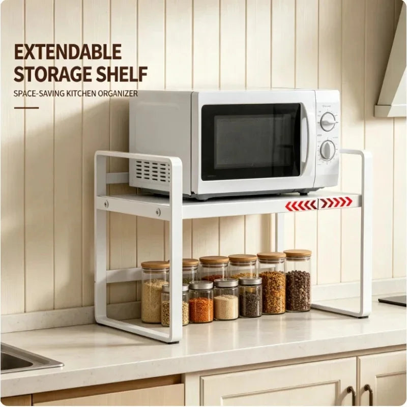 Expandable Kitchen Cabinet Organizer Multi Level Layered Storage Rack for Seasonings Dishes Spices Plates Space Saving Home