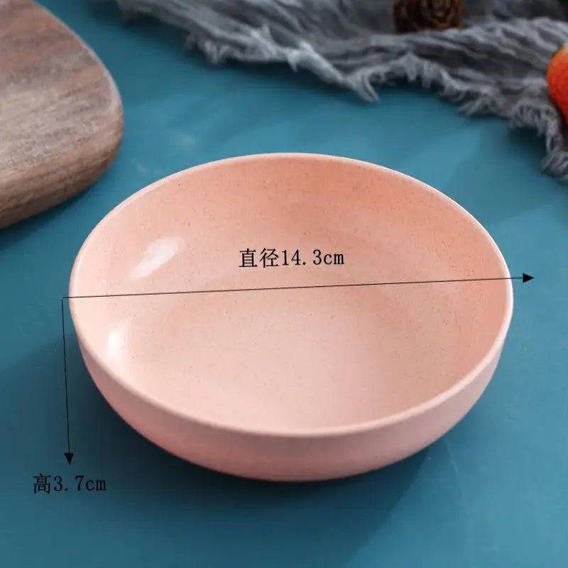 5pcs/set Vegetable Plate Tableware Plate Nordic Wheat Straw Plate Fruit Plate