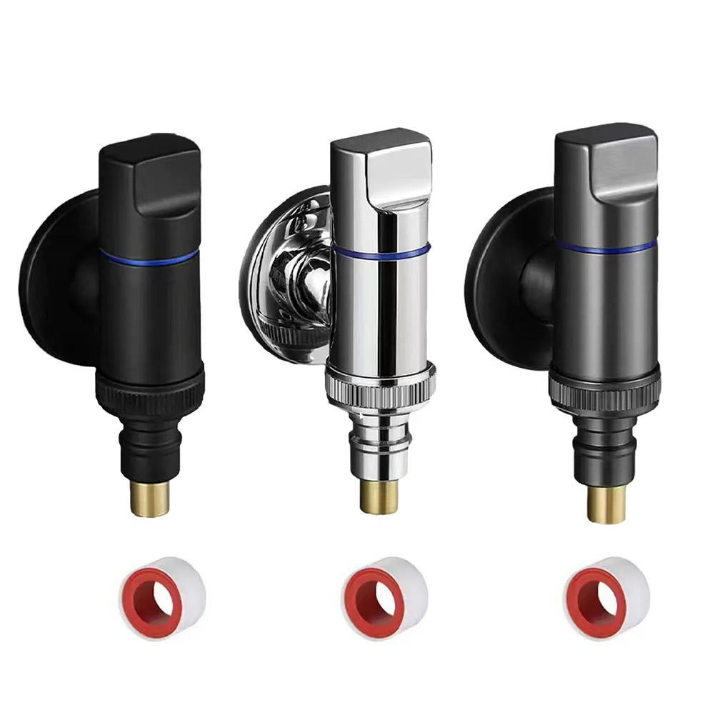 Washing Machine Faucet Brass Water Stop Quick Opening Angle Valve Wall Mounted G1/2 Water Stop Clip Bathroom Accessories