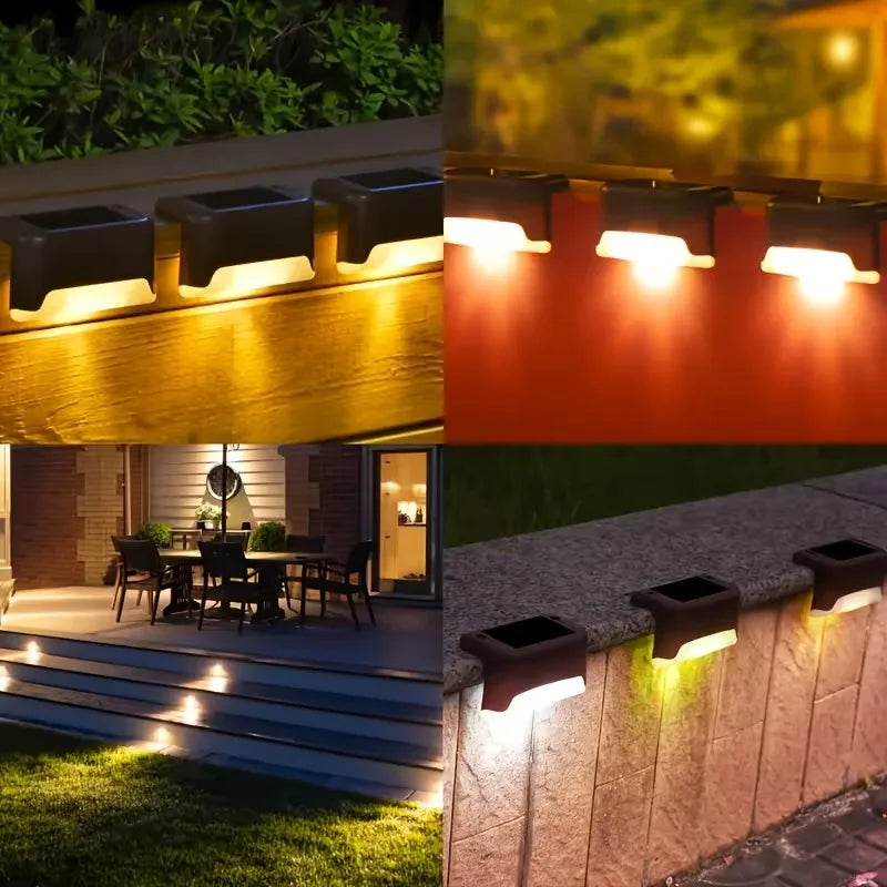 Outdoor Solar Stair Lights LED Waterproof for Garden Yard Railing Fence Lights Enhances Night Safety and Atmosphere