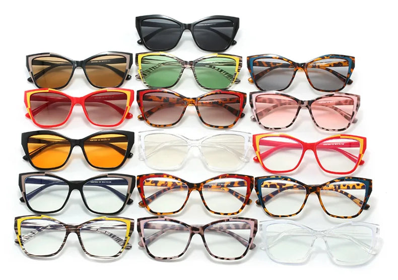 Fashion 2025 Trendy Big Cat Eye Optical Women's Glasses Designer Brand Men Computer Gaming Eye Protection Spectacle Lentes Оч