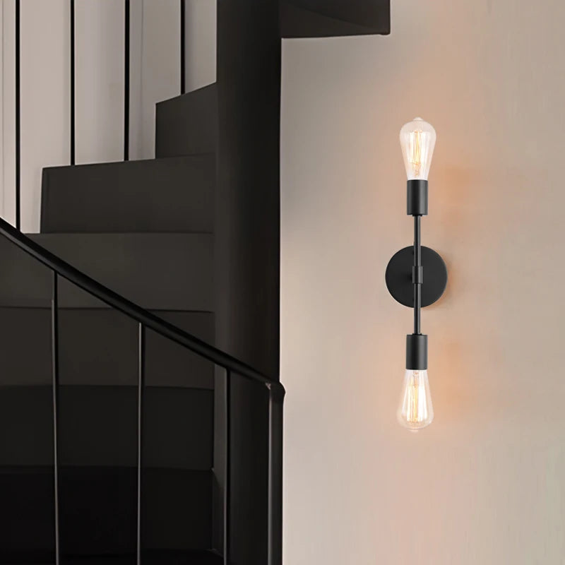 Modern minimalist 2-light E27 wall lamp for living room, bedroom, bedside, bathroom, corridor, wardrobe, lighting fixture