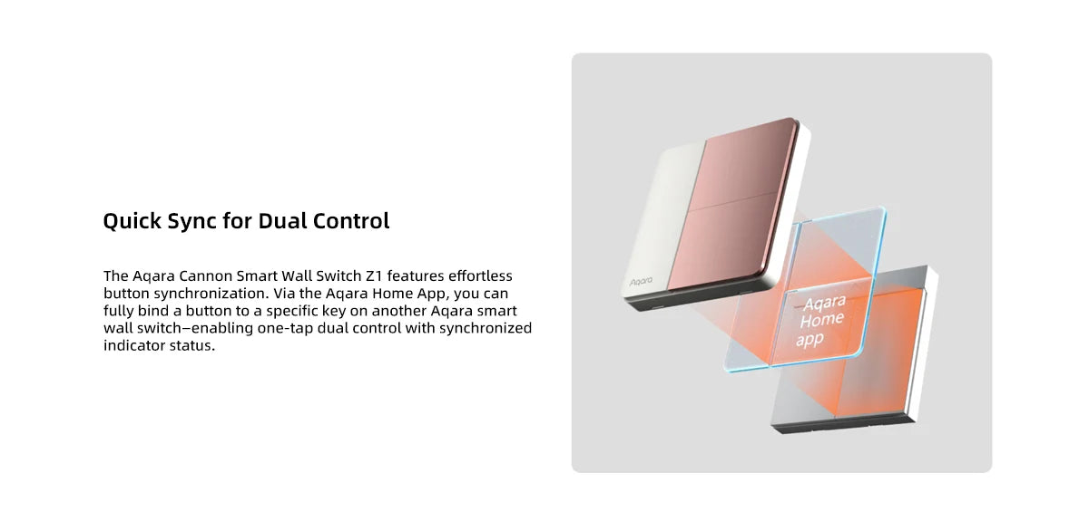 Aqara Z1 Smart Wall Switch ZigBee 3.0 More Control Switch Single Live/Neutral Wire Key Light Button for Smart Home HomeKit APP