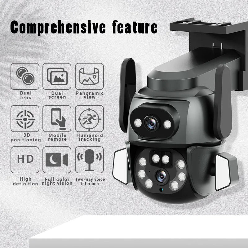 4MP UHD Carecam APP Dual Lens Wireless PTZ IP Dome Camera Full Color AI Humanoid Detection Home Security CCTV Baby Monitor