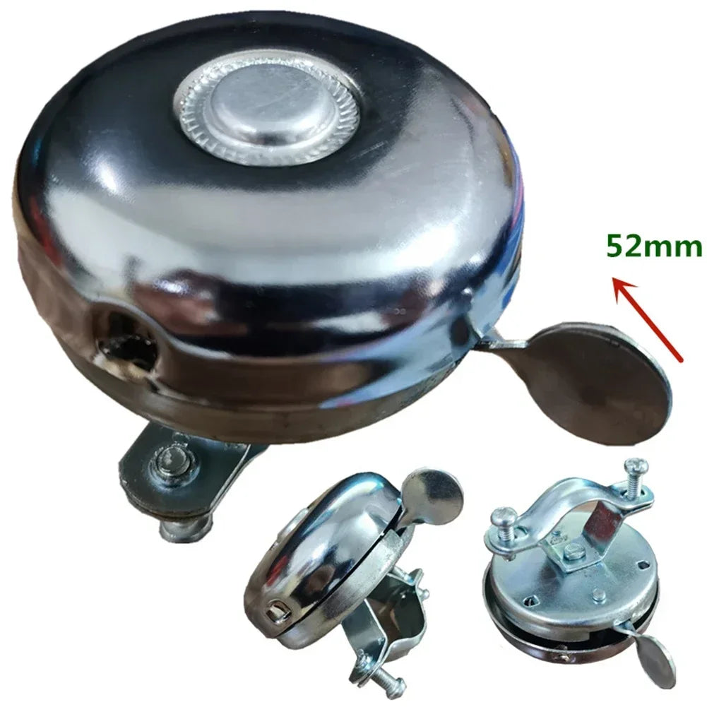 5.2cm Retro Bicycle Bell Nostalgic Cycling Doorbell Silver/Black Folding Road Electric Bikes Iron & Plastic Handlebar Accessory