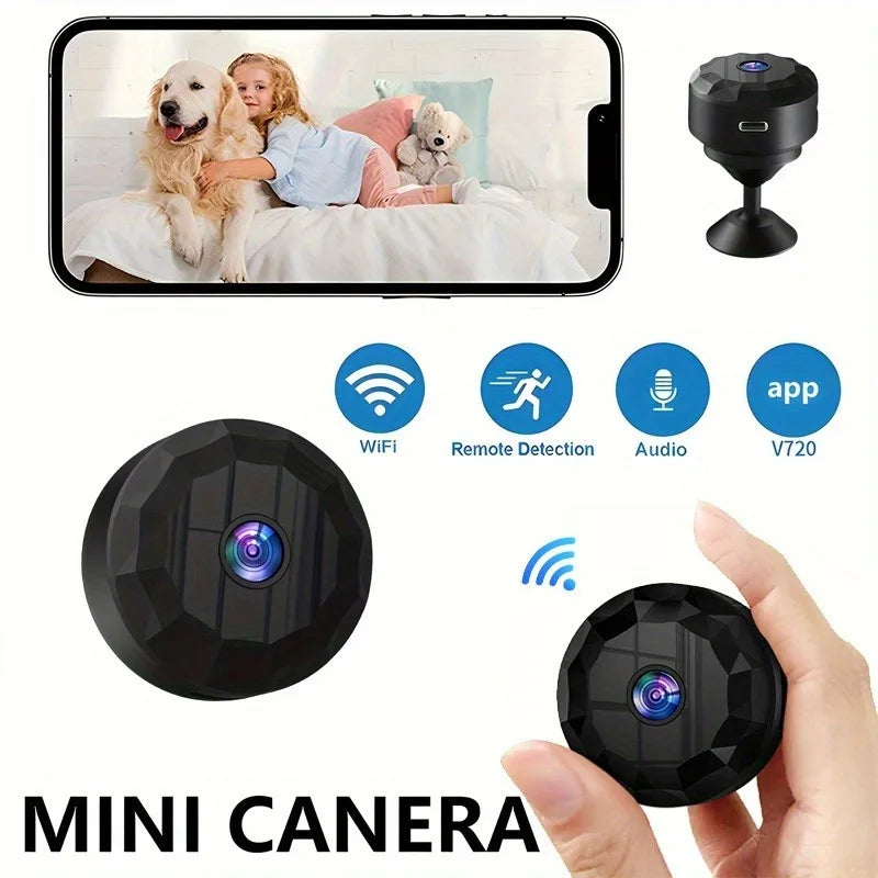 Wireless Mini WiFi Security Camera with Night Vision Motion Detection Rechargeable Battery Easy to Mount & App-Controlled