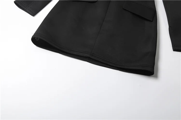 Nibber Elegant Fashion Office Style Dress Woman Button Pocket Decoration Stand Collar Simple Full Sleeve Casual Mini Bodycon