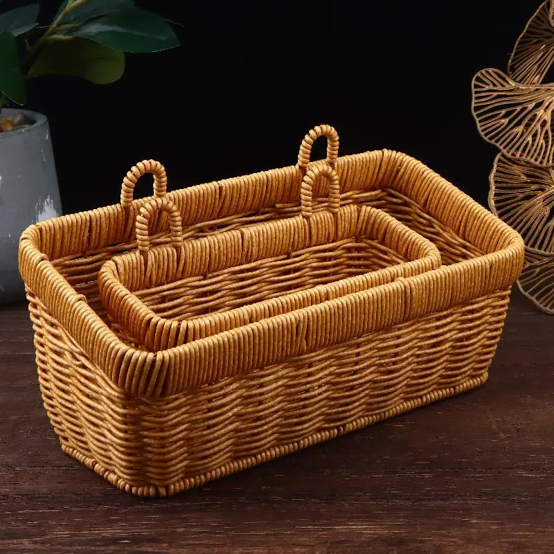 Kitchen Storage Basket With Handle Cute Wall Hanging Woven Basket Kawaii Hanging Storage Basket Kitchen Sundries Organizer