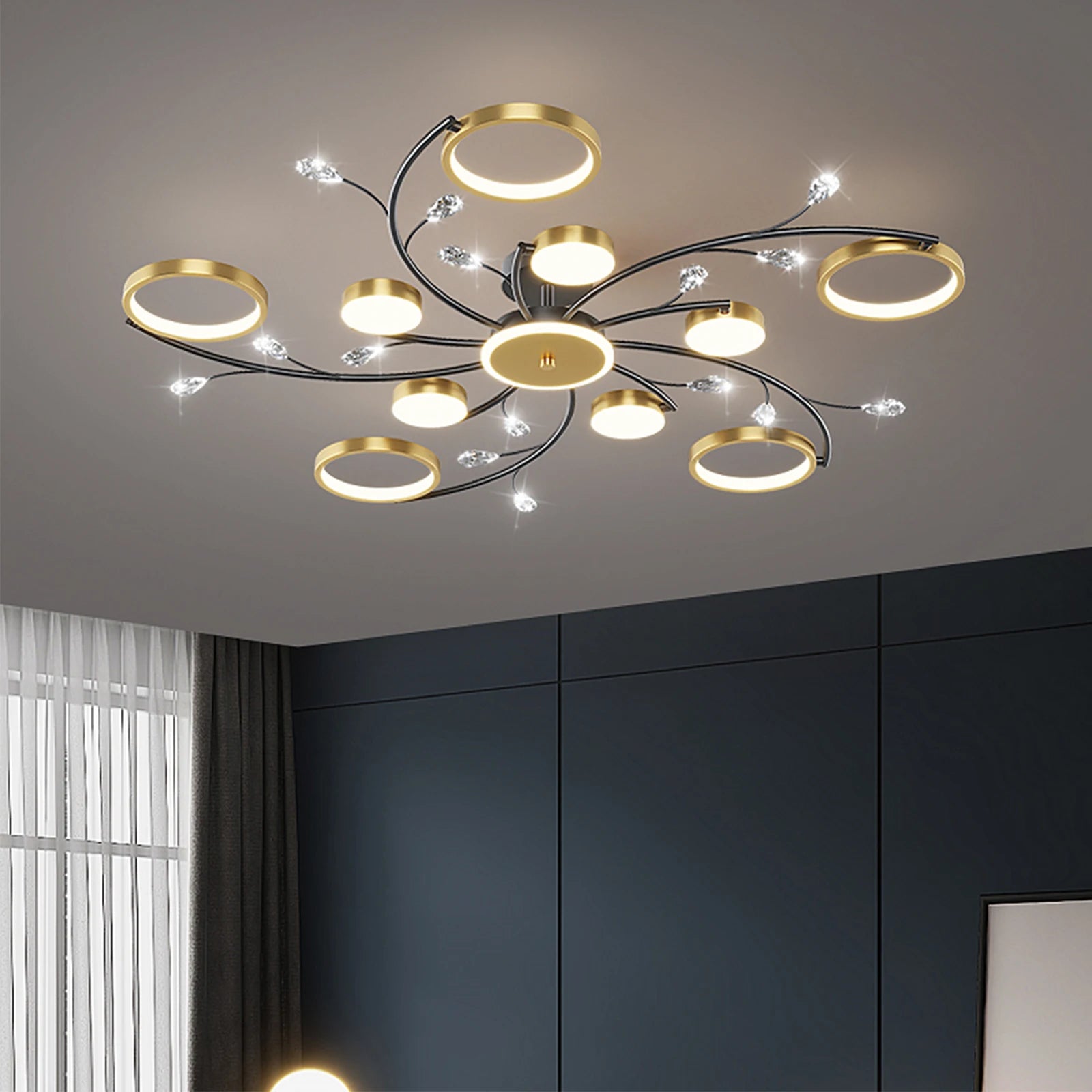 Modern Ceiling Chandelier Room Decoration Led Ceiling Lamp Crystal Chandelier Nordic Modern Bedroom Ceiling Decorative Light