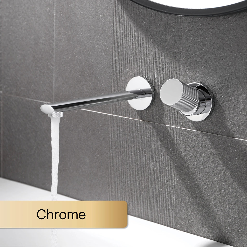 Luxury Brass Black Wall Mounted Bathroom Faucet with Single Handle and 2-Hole Modern Design for Hot and Cold Water Basin Faucet