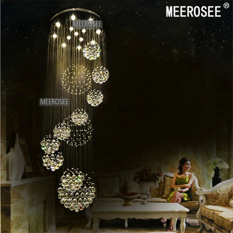 New Modern Crystal Led Chandelier Item Large Villa Salon Ceiling Lights Hotel Kitchen Staircase Living Room Decor Pendant Lamp