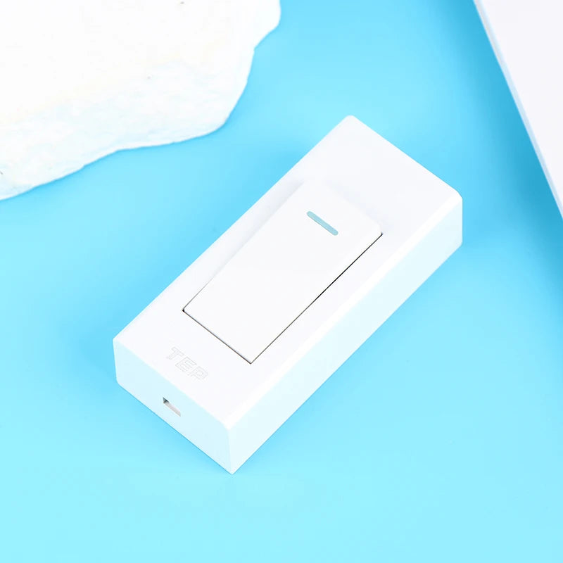 1 Gang 2 Way Surface Mount Switch Grey/White/Gold Panel Wall Light Switch Wire Hanging Installation Bedside On/Off Control Lamp