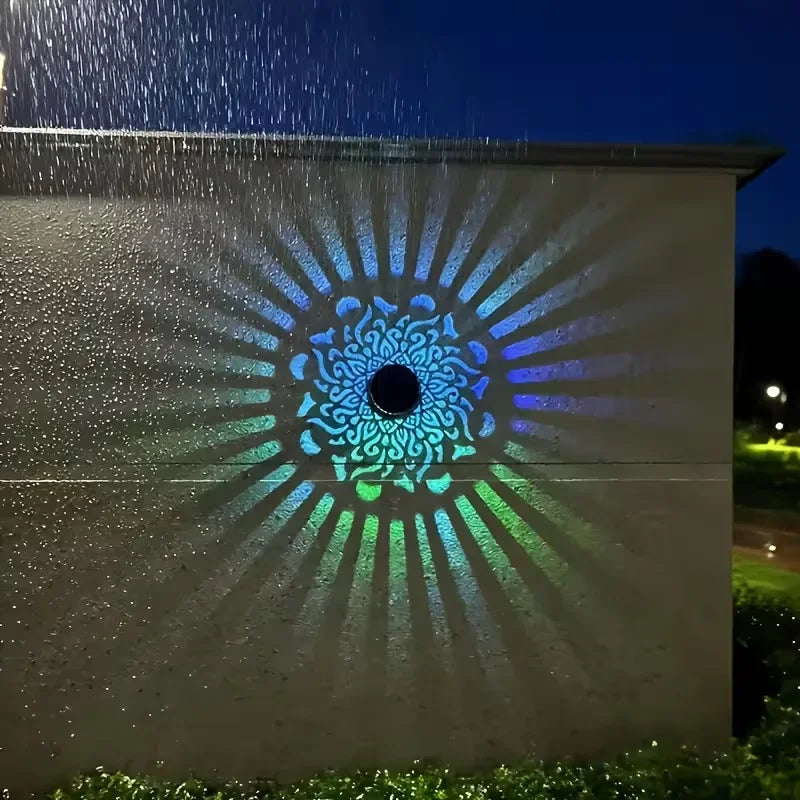 Solar Mandala Sunflower Projector Wall Light Outdoor Garden Decoration Landscape Light for Patio Garden Estate Porch Courtyard