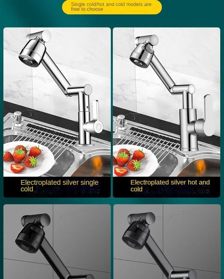 Hot Cold Water Basin Faucet Multifunction Booster Universal Rotating Wash Basin Tap for Bathroom Kitchen Household Mixer Faucet