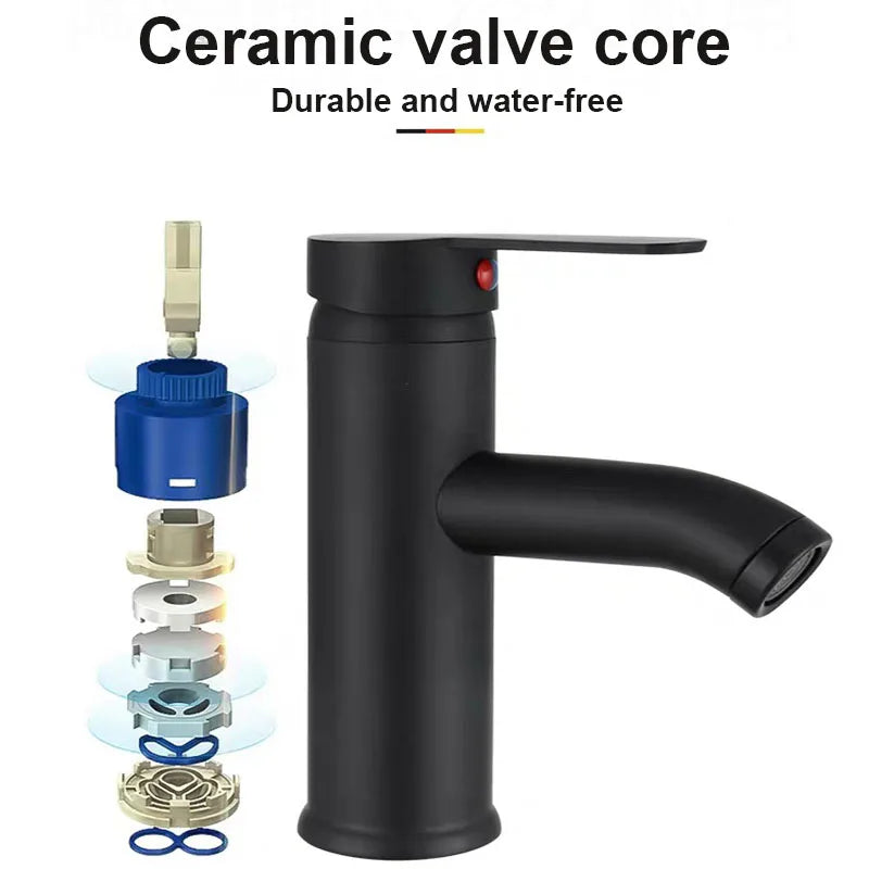Basin Faucet Stainless Steel Bathroom Faucet Mixer Tap Hot Cold Water Basin Sink Tap Bathroom Faucet Tap