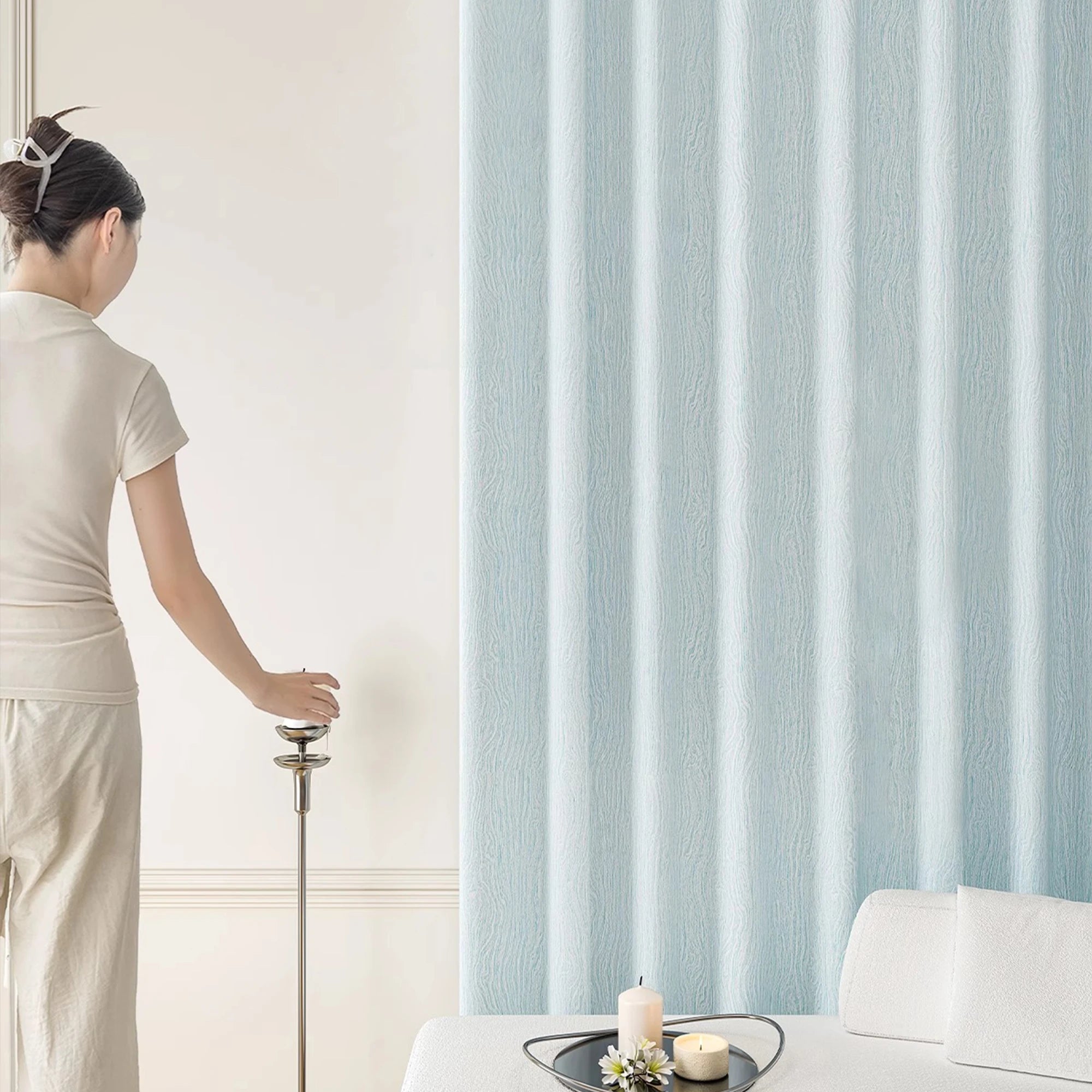 Modern Light Luxury Style High-end Texture Screen Curtain Window Screen Living Room Bedroom Balcony Light-transmitting