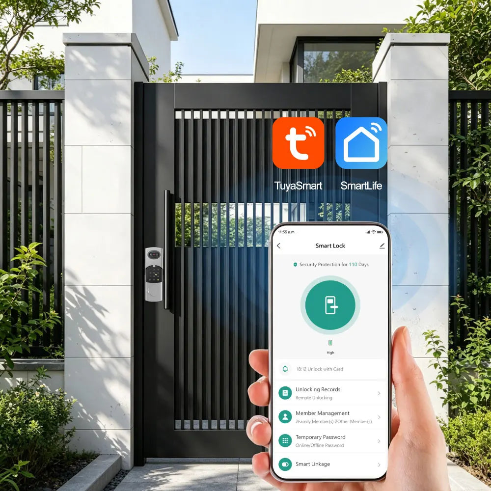 Tuya Smart WiFi Waterproof 3D Face Door Lock Double Fingerprint Unlock for Home Security Apartment Villa/Hotel Office PST-V8-2F