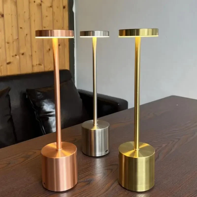 Modern Touch Rechargeable LED Desk Lamp with 3 Color Tones Suitable for Stylish and Minimalist Design in Home Offices