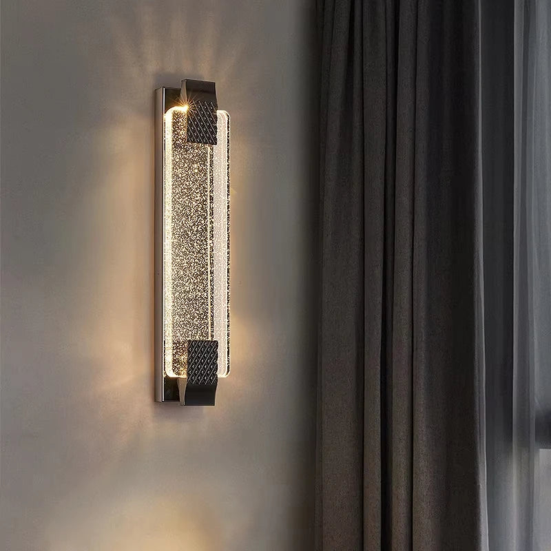 Luxury Wall Lamp Modern Gold Black LED Lamp TV Background Light Bedroom Bedside Living Room Decoration Indoor Light Bedside Lamp