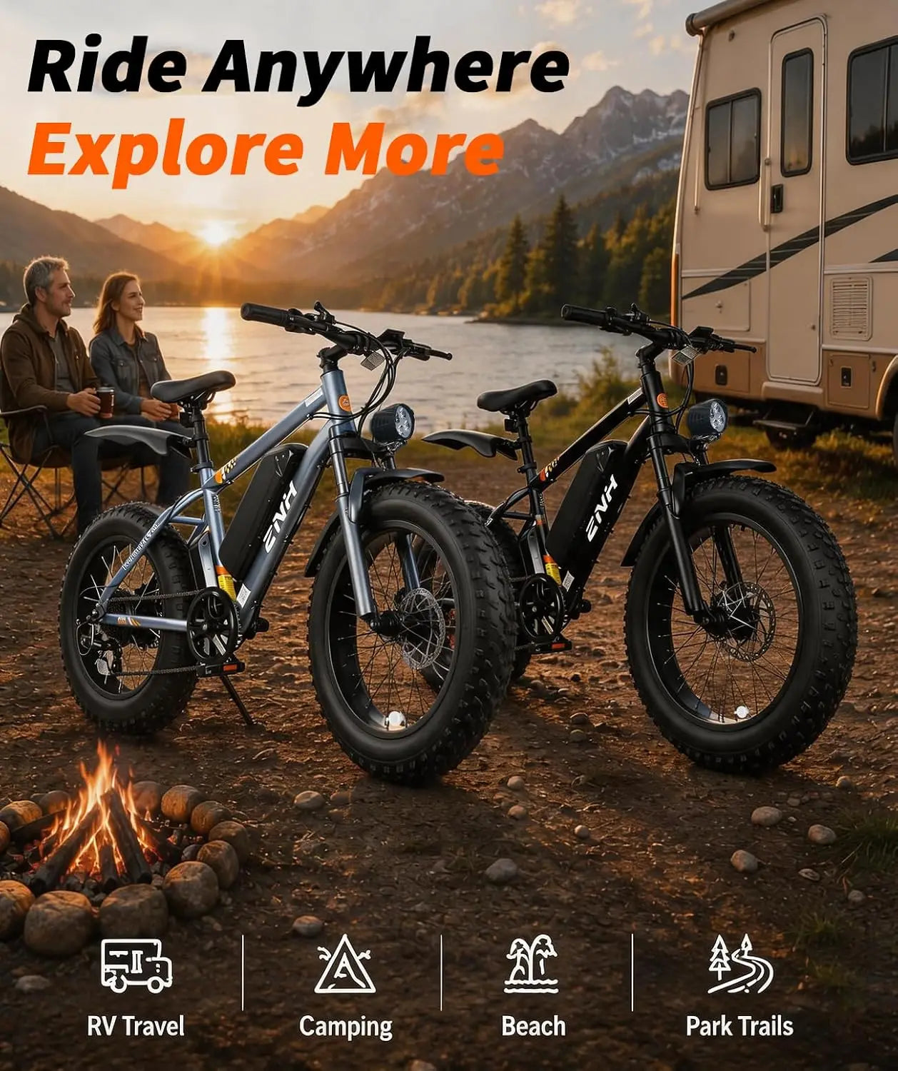 Electric Bike for Adults, 1000W Peak Motor 25Mph 65 Miles Fat Tire Ebike with 48V 15Ah Removable Battery, 20"/24", Customized