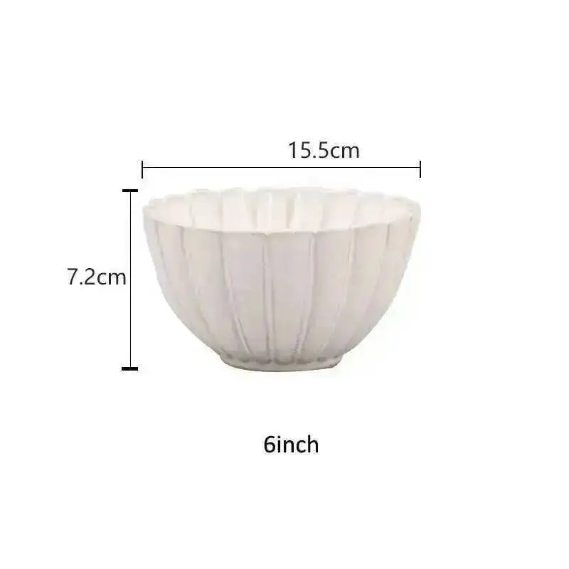 Kiln Changing Japanese Dinner Plates Ceramic White Glaze Tableware Set Western Steak Dish Salad Bowl Spoon Home Hotel Dinnerware