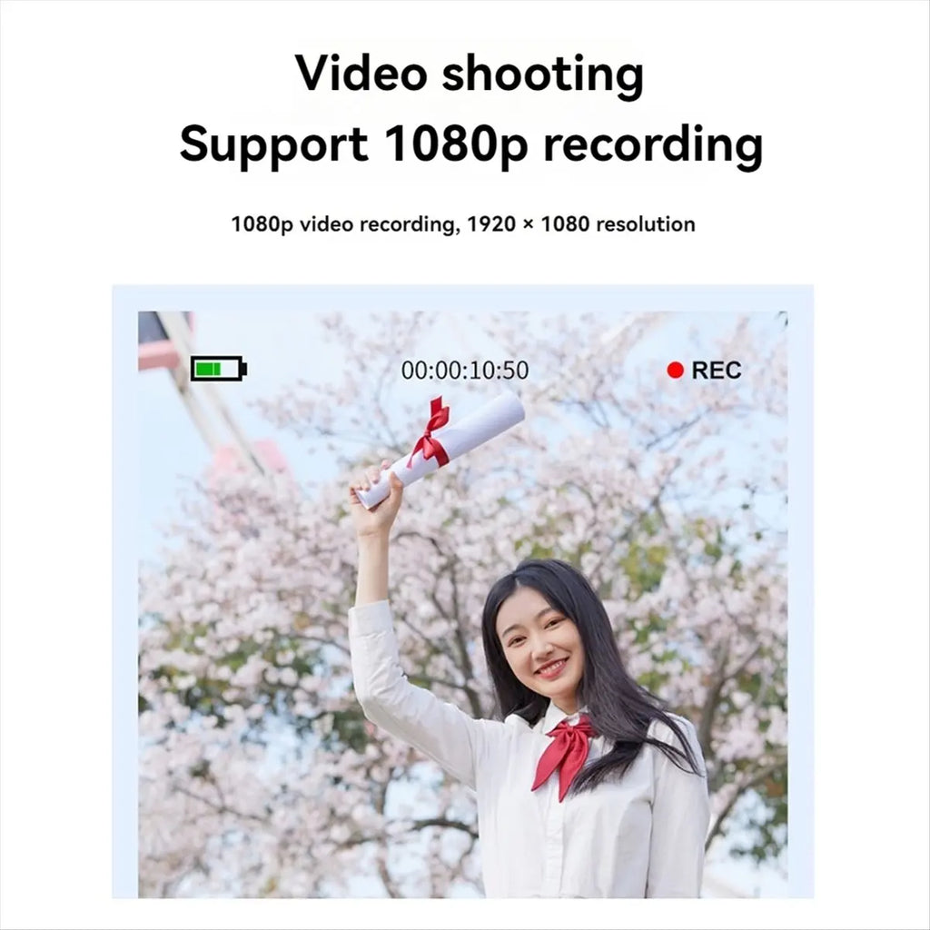 HD 1080P 96MP Digital Camera for Children - 16X Zoom, 2.4 Inch IPS Screen, Ideal for Beginner Photography Gray
