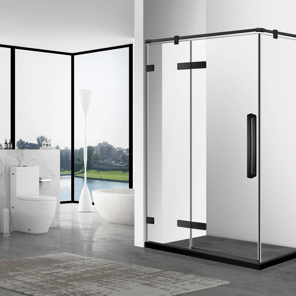 Modern Luxury Bathroom Shower Door Black Frame Tempered Glass Shower Partition Sliding Shower Door
