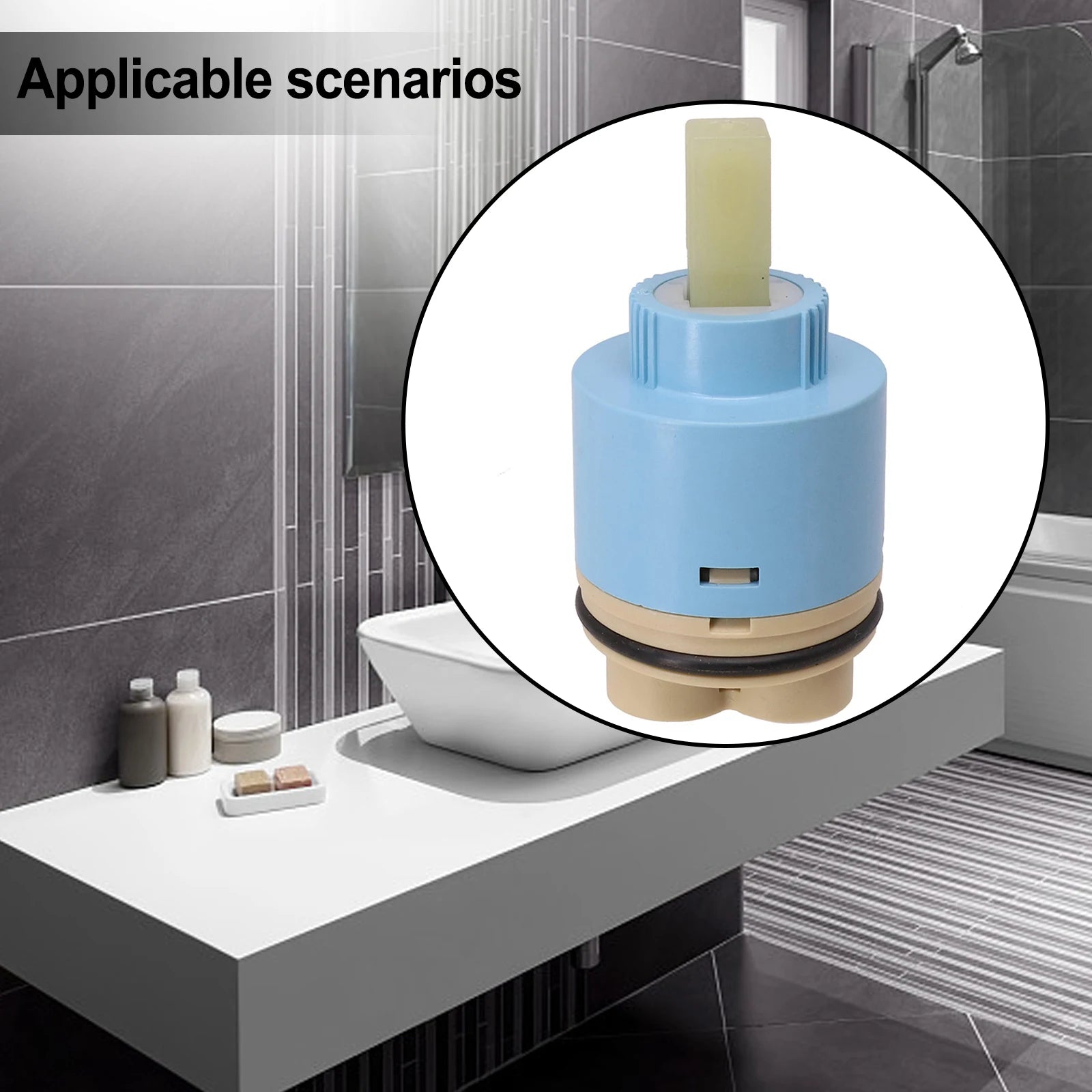 Fit For Most Sink Faucets Lever Tap Mixer Tap Cartridge Bathroom Kitchen 35/40mm Ceramic Disc Fittings Parts Tools