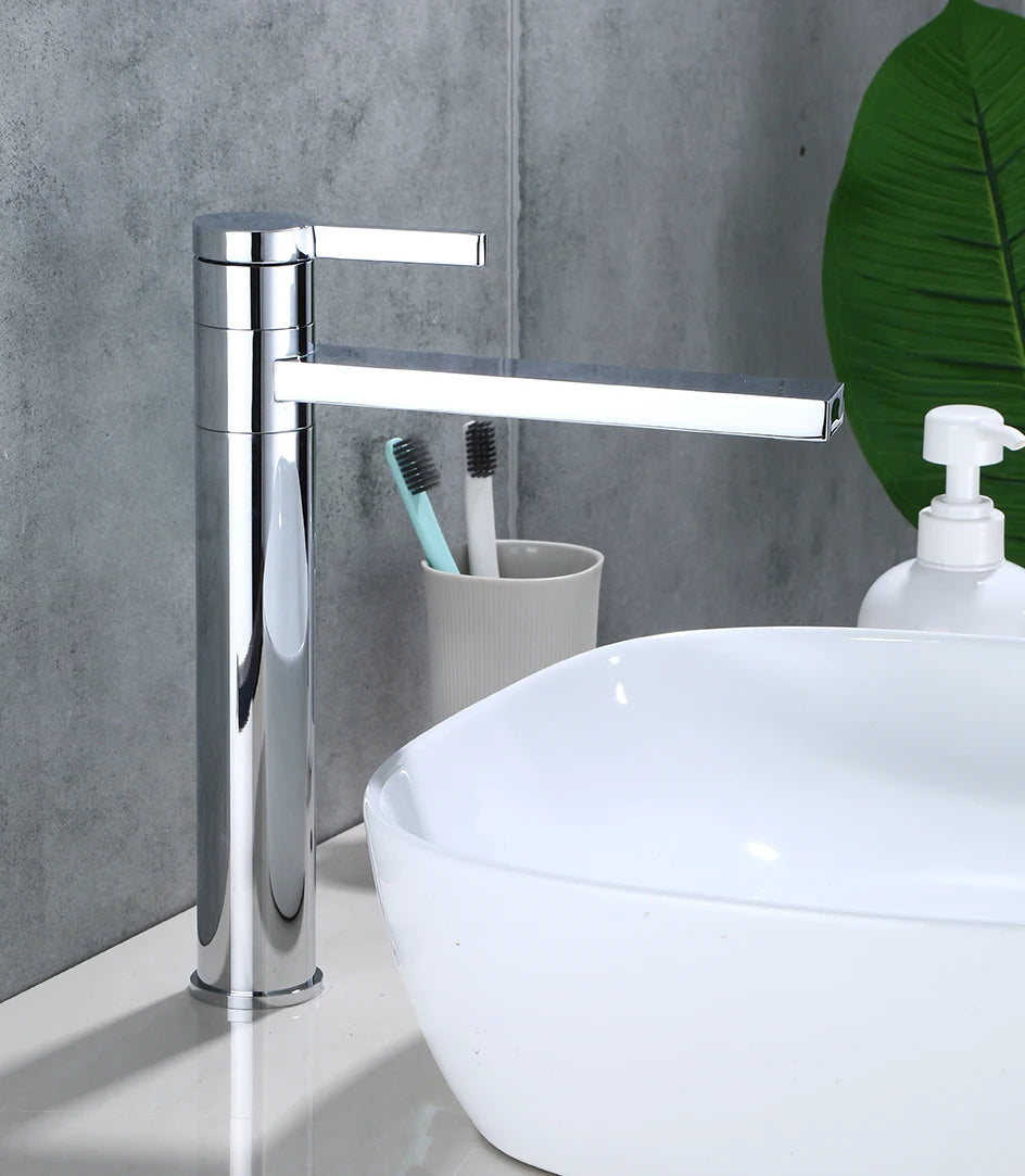 VGX Bathroom Faucets High Basin Mixer Sink Tall Faucet Gourmet Washbasin Taps Water Tap Hot Cold 360° Tapware Crane Brass Black