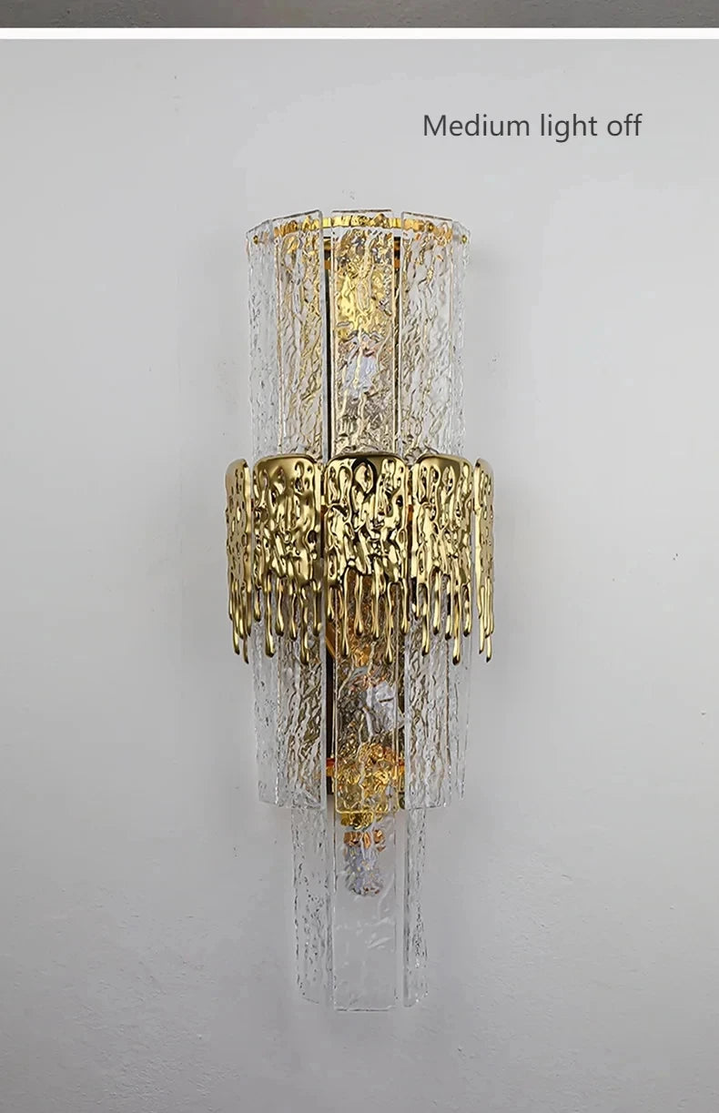 Light Luxury Led Wall Lamp Home Decoration Living Room Tv Background Wall Staircase Bedroom Italian Bedside Glass Wall Lamp