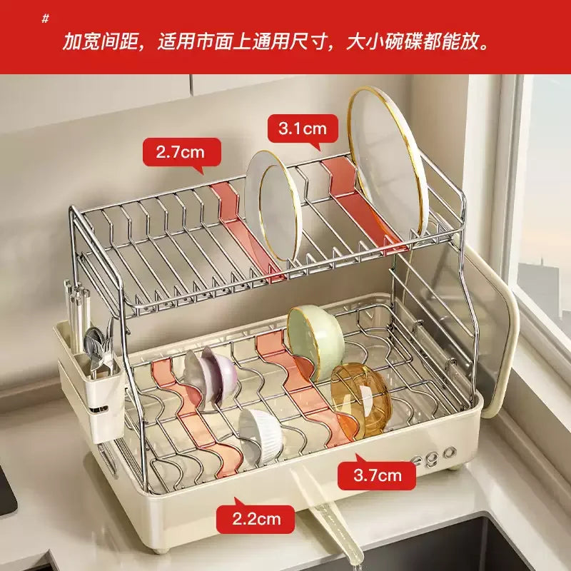 Kitchen Dish Storage Shelf, Multifunctional Countertop Organizer, Detachable Easy-Clean Plate Rack, Durable Sturdy Design