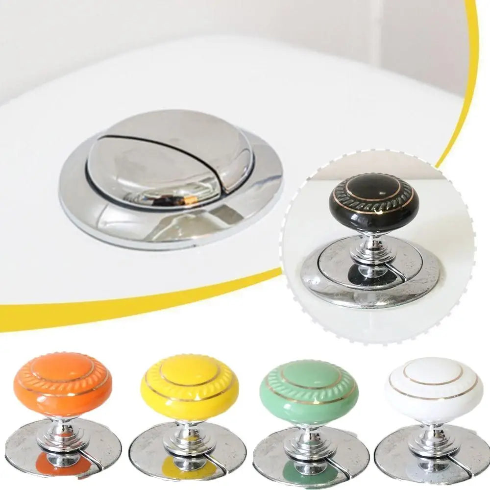 New Ceramic Round Shaped Toilet Tank Button Universal Labor-saving Furniture Handle Toilet Flush Button Toilet