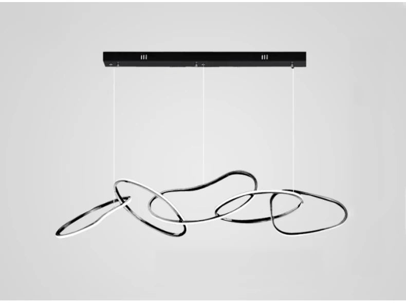 Postmodern Luxury led hanging lamp Minimalist art Personality Chandelier for Living Dining room Iron LED ring chandelier Light