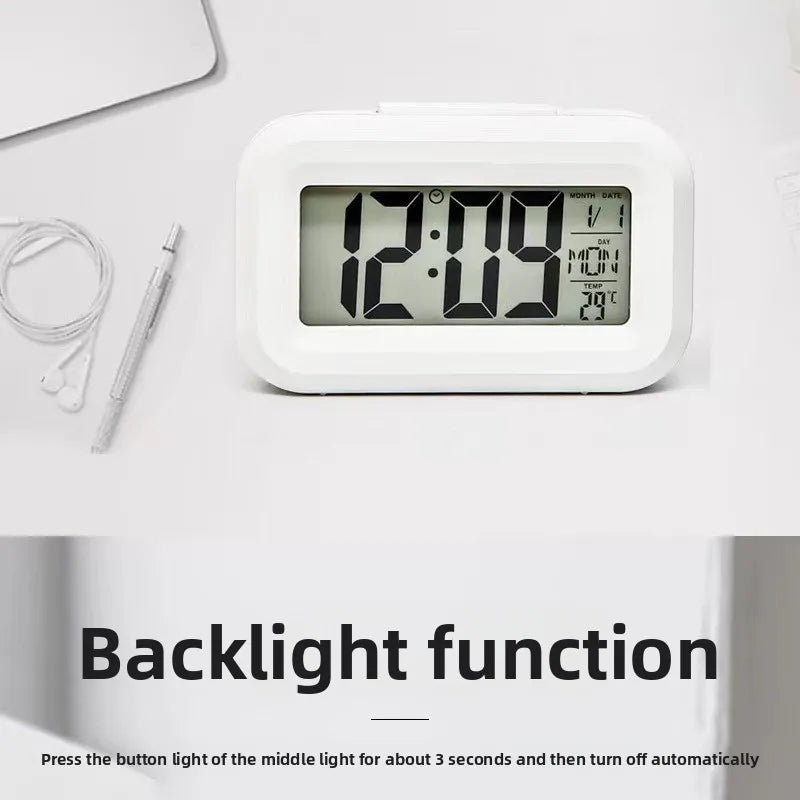 Alarm Clock Digital Clock LED Electronic With Backlight Snooze Calendar For Home Office Desktop Table Screen Display Watch