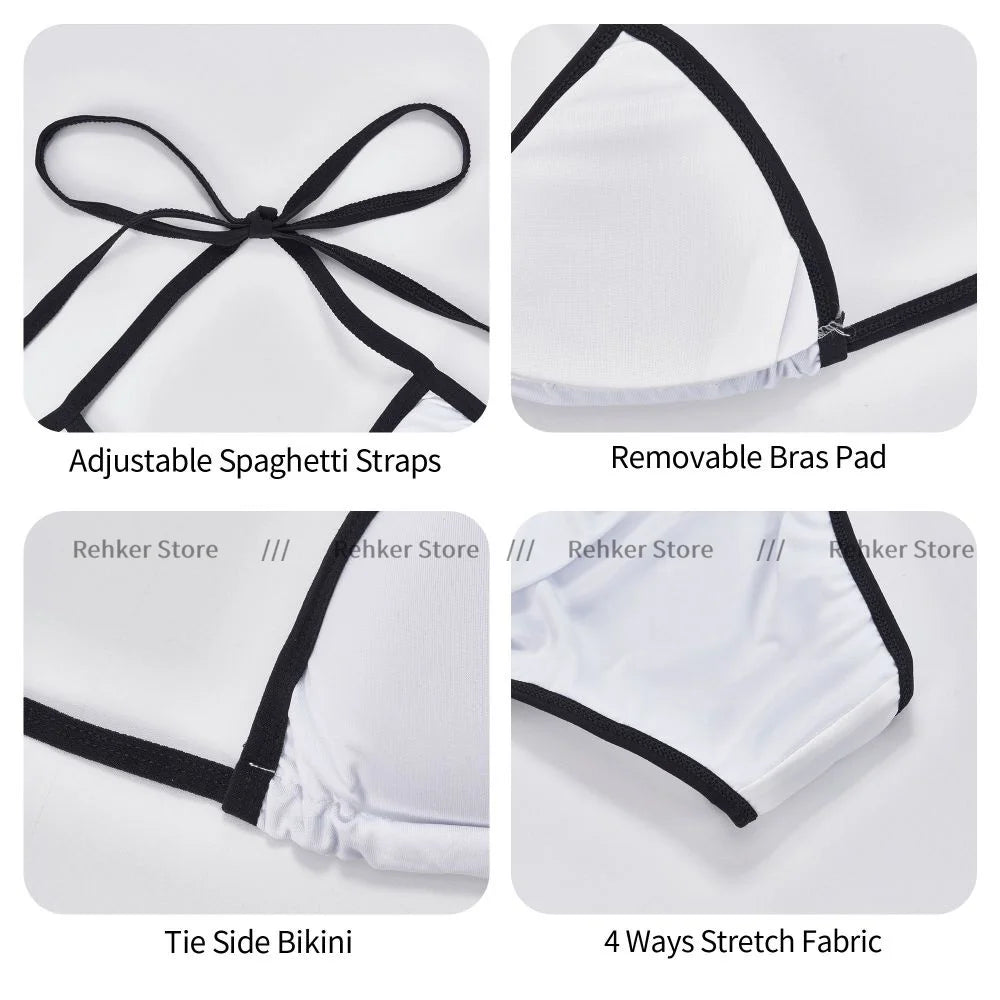 Sexy Bikini Women Swimsuit Two Piece Swimwear Barbados Flag Bathing Suit Beachwear