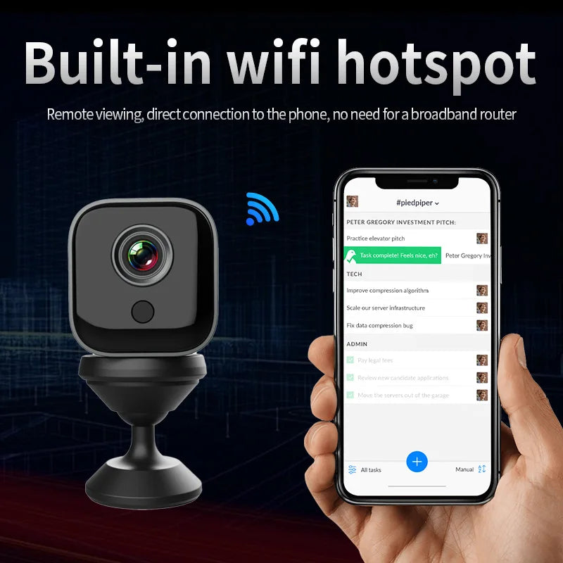 HD Mini Wireless WiFi Infrared Night Camera Home Indoor Wireless Remote Monitoring Camera Remote Network Portable Security Camer