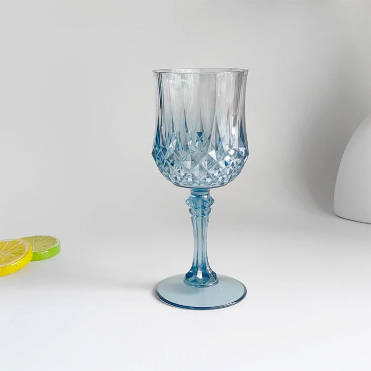 12/24 Pcs 220ml Plastic Wine Glasses Drinking Glasses for Wedding Party Imitation Glassware Reusable Drinkware Champagne Goblet