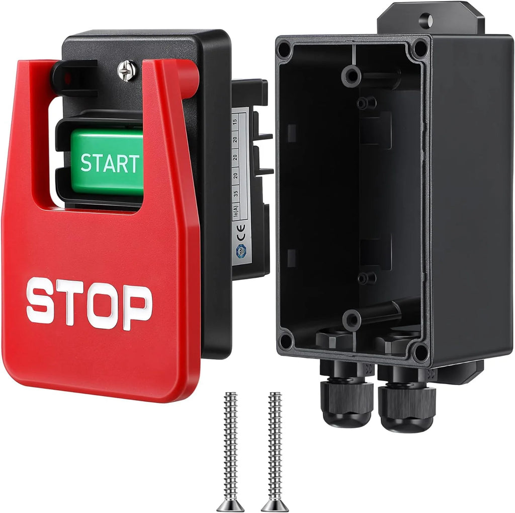 120/230V Single-Phase Switch, Mechanical Switch, Single-Phase/Three-Phase Switch 120V 2HP Safety Power Switch For Table Saw Tool