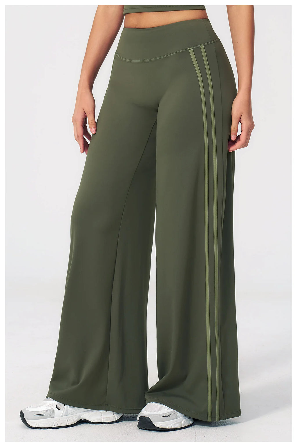 Straight Leg Bottoms Women's Mid-Waist Yoga Pants Gym Leggings Workout Leggings Naked Feel Pilates Running Sports Trousers