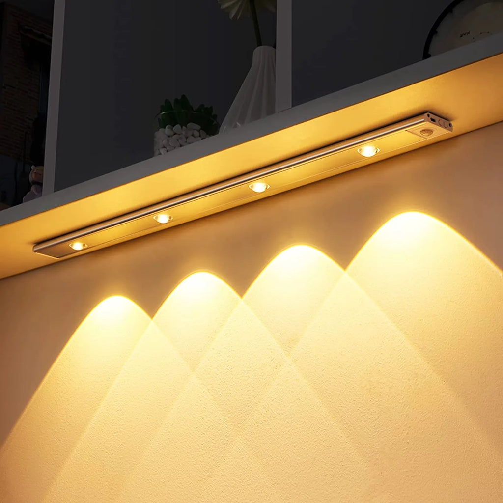 White/Black LED Cabinet Light USB Rechargeable Motion Sensor LED Light for Kitchen Wardrobe Cabinet Lighting 20CM/30CM/40CM/50CM
