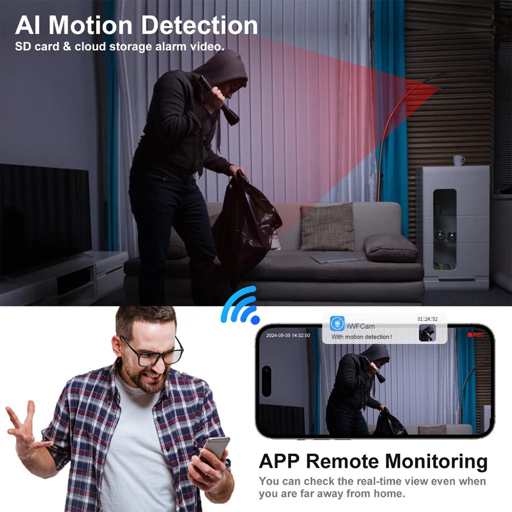 HD 1080P Mini Camera Motion Detection WiFi Camera Video Recorder Indoor Security Protection Surveillance Camcorder Remote View