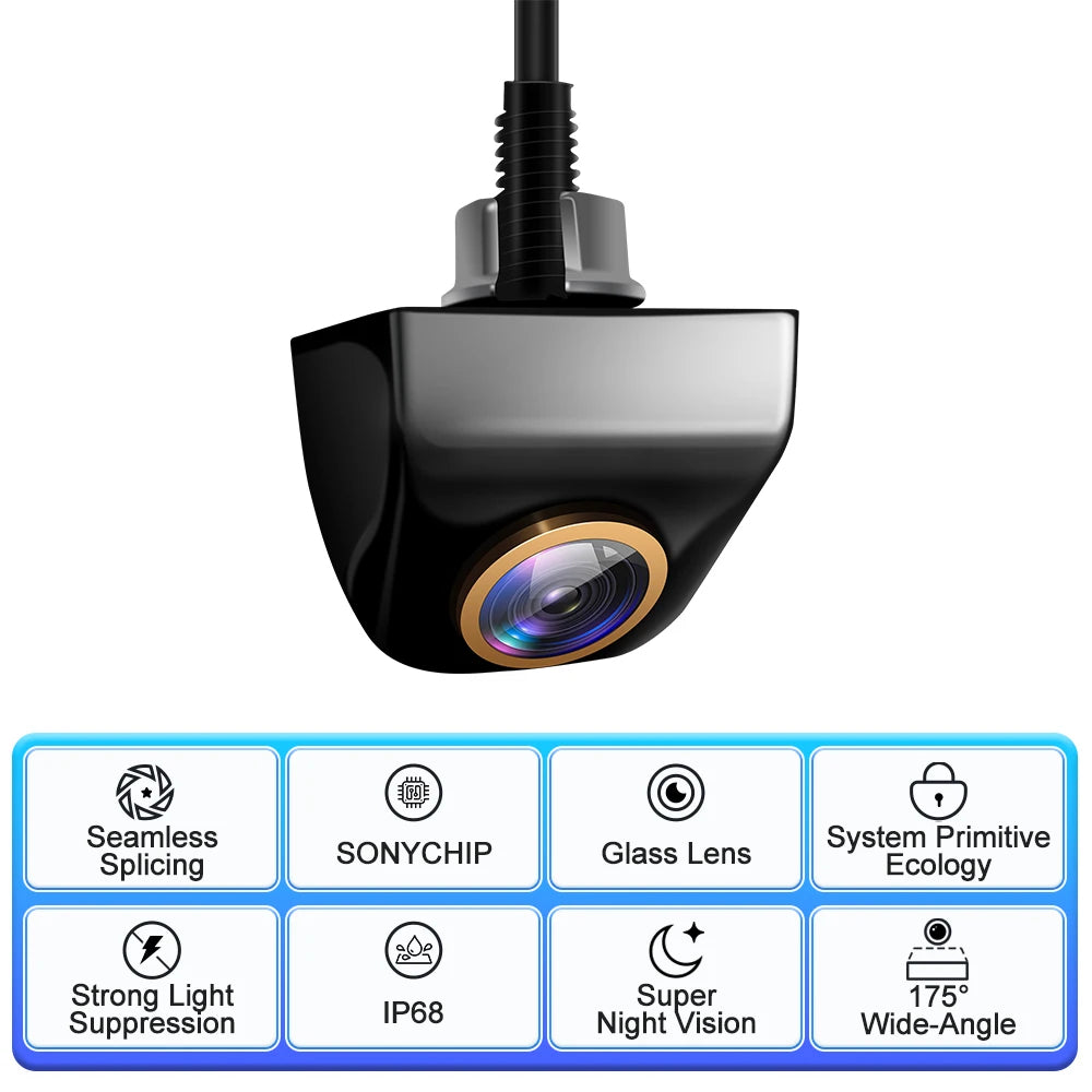 Car Rear View Camera 200° AHD 1920x1080P For Fisheye Golden Lens Full HDR Night Vision Vehicle back car reversing Front Camera